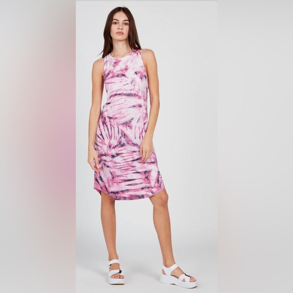 NEW VOLCOM 2 in 1 Dress - Reversible Midi Dress in Pink Tie Dye - Picture 4 of 9